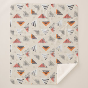 Cobertor Sherpa Teste padrão tirado do triângulo mão geométrica