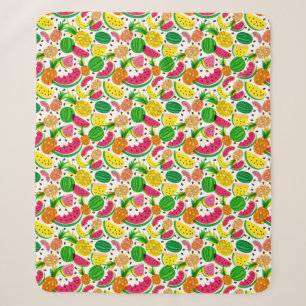 Cobertor Sherpa Teste padrão vermelho & amarelo da fruta tropical