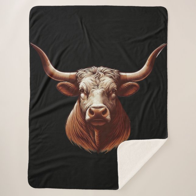 Cobertor Sherpa Texas Longhorn (Frente)