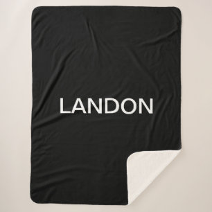 Cobertor Sherpa Texto Branco Preto e Negrito Moderno