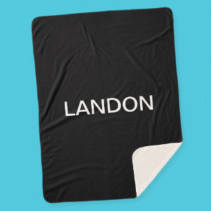 Cobertor Sherpa Texto Branco Preto e Negrito Moderno