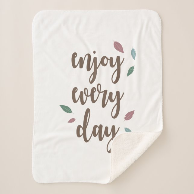 Cobertor Sherpa Texto de caligrafia de aspas de motivação (Frente)