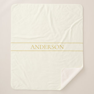 Cobertor Sherpa Texto Personalizável Elegante Simples   Branco Dou