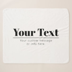 Cobertor Sherpa Texto Retro-moderno Elegante Preto & Branco