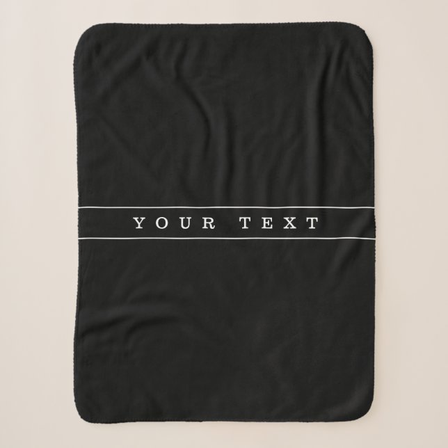 Cobertor Sherpa Texto Simples Elegante & Listras Finas (Frente)