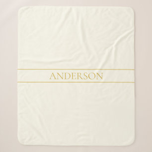 Cobertor Sherpa Texto Simples Elegante Personalizável Dourado Br