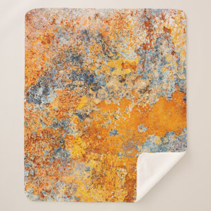 Cobertor Sherpa Textura antiga de ferrugem. Arrastar fundo de meta