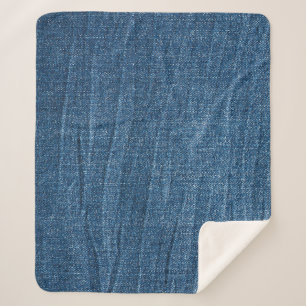 Cobertor Sherpa Textura Blue Denim: Jeans Clássicos.