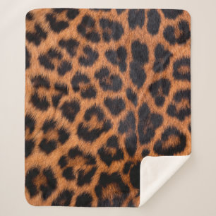 Cobertor Sherpa Textura da pele do leopardo: Prato de mancha-leopa