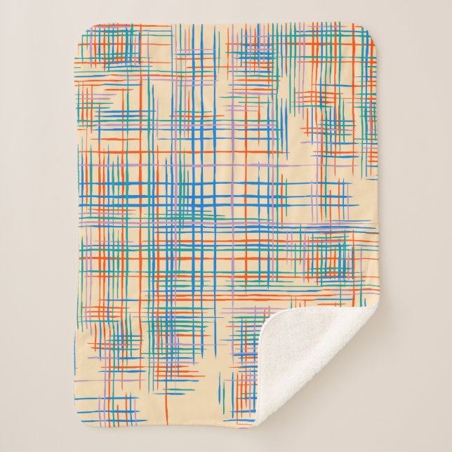 Cobertor Sherpa Textura de abstrato com faixas cruzadas. Modern Pa (Frente)