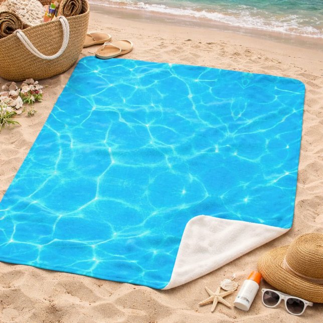 Cobertor Sherpa Textura de água de oceano de verão Água de piscina (Criador carregado)