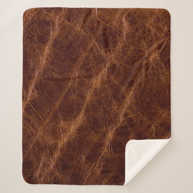 Cobertor Sherpa Textura de couro castanho,textura,abstrato,acento (Frente)
