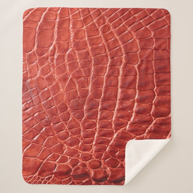 Cobertor Sherpa Textura de couro crocodilo (Frente)