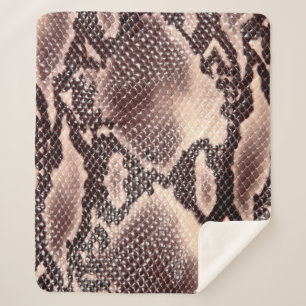 Cobertor Sherpa Textura de couro de serpente castanha