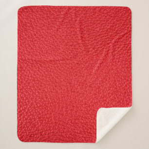 Cobertor Sherpa Textura de couro vermelho