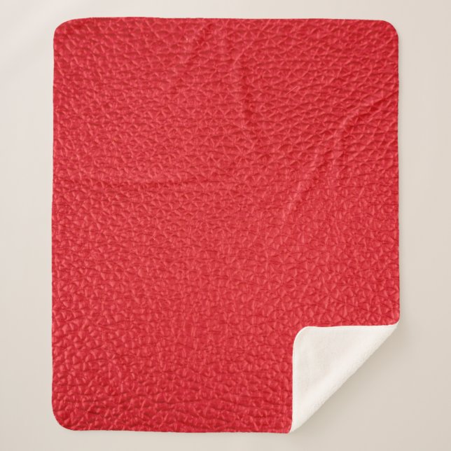 Cobertor Sherpa Textura de couro vermelho (Frente)