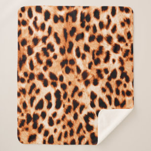 Cobertor Sherpa Textura de impressão do leopardo