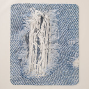 Cobertor Sherpa Textura de Jeans com risca desbotada