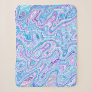 Cobertor Sherpa Textura de Mármore Violeta Azul Abstrato Pintura L