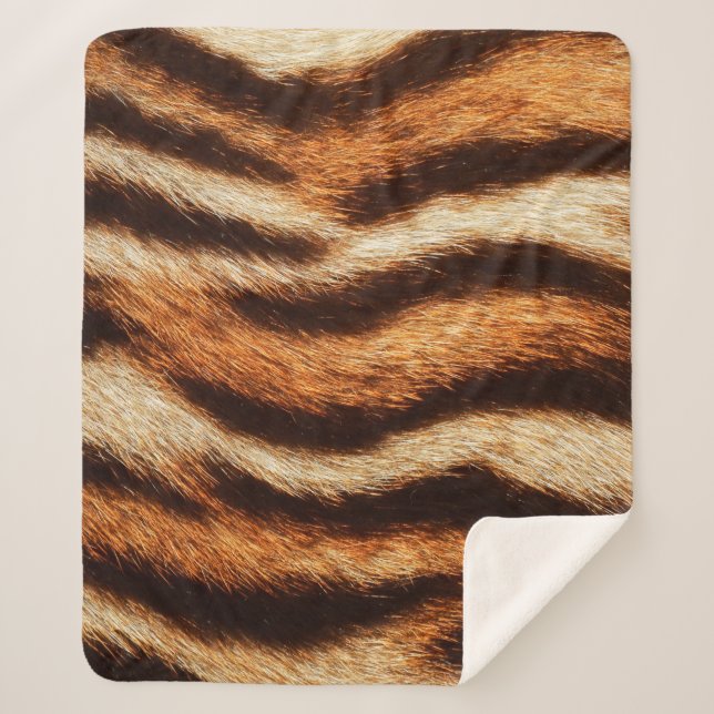 Cobertor Sherpa textura de pele de tigre (Frente)