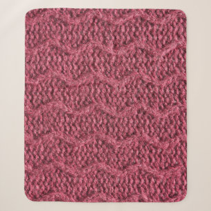 Cobertor Sherpa Textura de suéter, roxo de cereja.