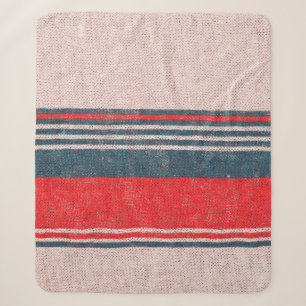 Cobertor Sherpa Textura de tricô de linen com tiras de impressão