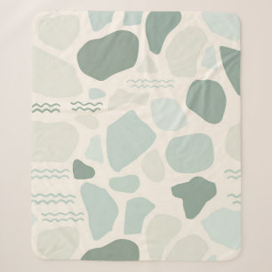 Cobertor Sherpa Textura de Vidro de Praia Verde Sage Estética Cost