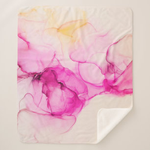 Cobertor Sherpa Textura do mar de tinta a álcool. Arte contemporân