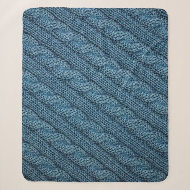 Cobertor Sherpa textura do tecido de malha, cor azul clara (Frente)