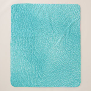 Cobertor Sherpa Textura Elegante De Couro Turquesa