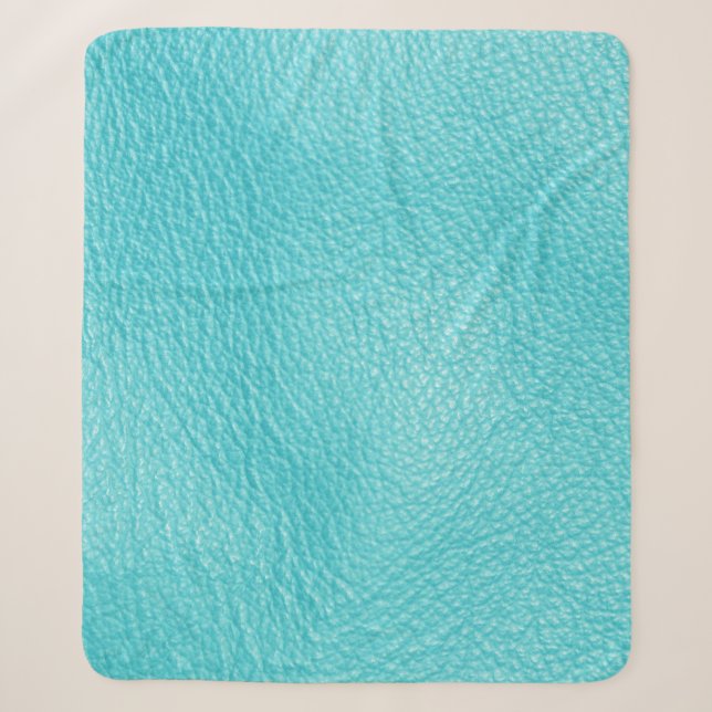 Cobertor Sherpa Textura Elegante De Couro Turquesa (Frente)