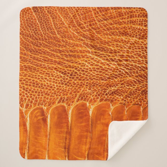 Cobertor Sherpa Textura em couro de avestruz (Frente)