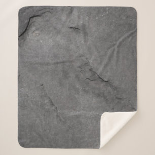 Cobertor Sherpa Textura em pedra cinza, preto e branco