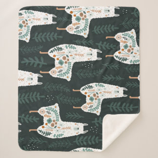 Cobertor Sherpa Textura Fleoral de Llamas, Cute Vintage
