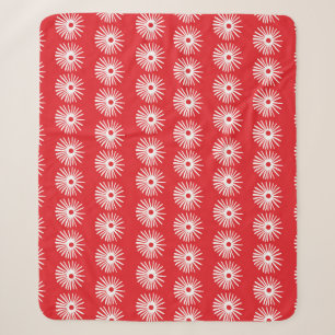 Cobertor Sherpa Textura floral branca e abstrato.