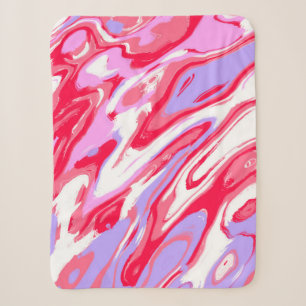 Cobertor Sherpa Textura Líquida de Tinta Mistura de Mármore Rosa V