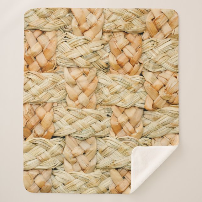 Cobertor Sherpa textura natural da palha (Frente)