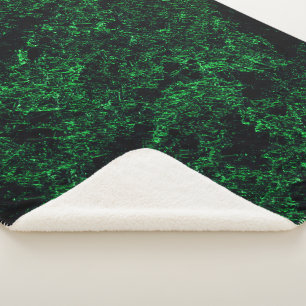 Cobertor Sherpa Textura verde escura, esponja destruída ou corroíd