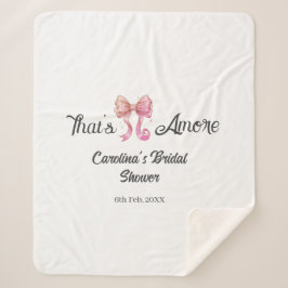 Cobertor Sherpa that's amore bridal shower pink retro bow boho nam