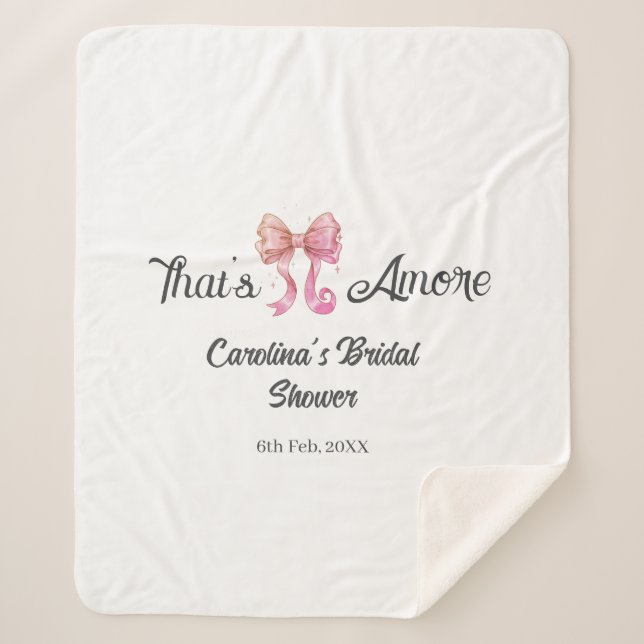 Cobertor Sherpa that's amore bridal shower pink retro bow boho nam (Frente)