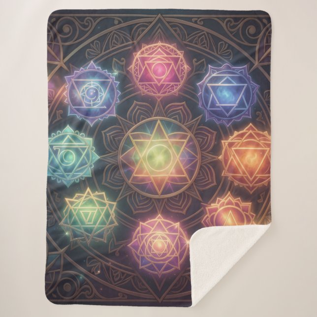 Cobertor Sherpa The 7 Chakras´8 (Frente)