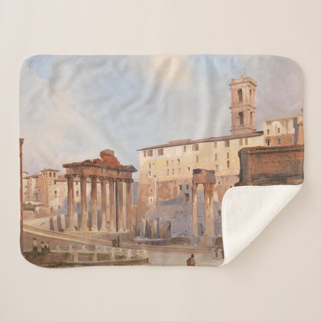 Cobertor Sherpa The Ancient Roman Forum (por Ippolito Caffi) (Frente (Horizontal))