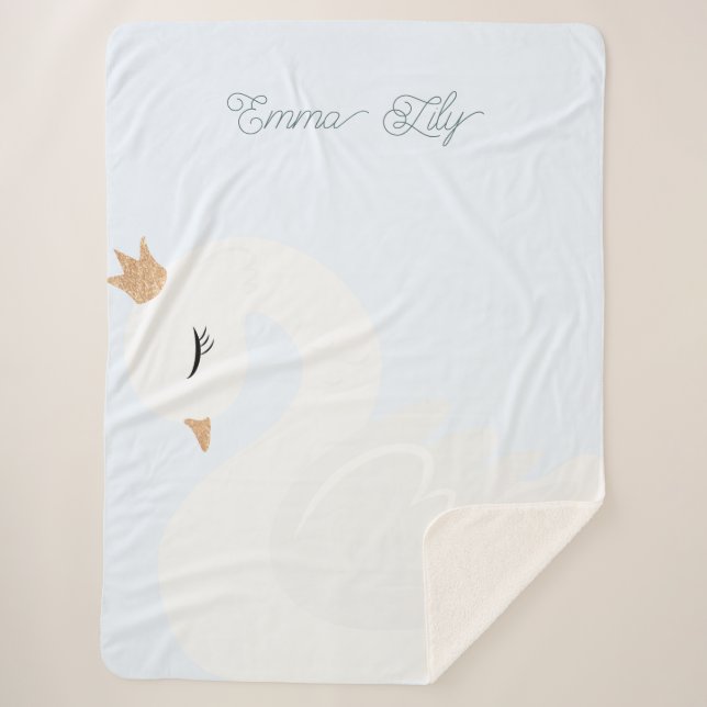Cobertor Sherpa The Crowned Swan (Frente)
