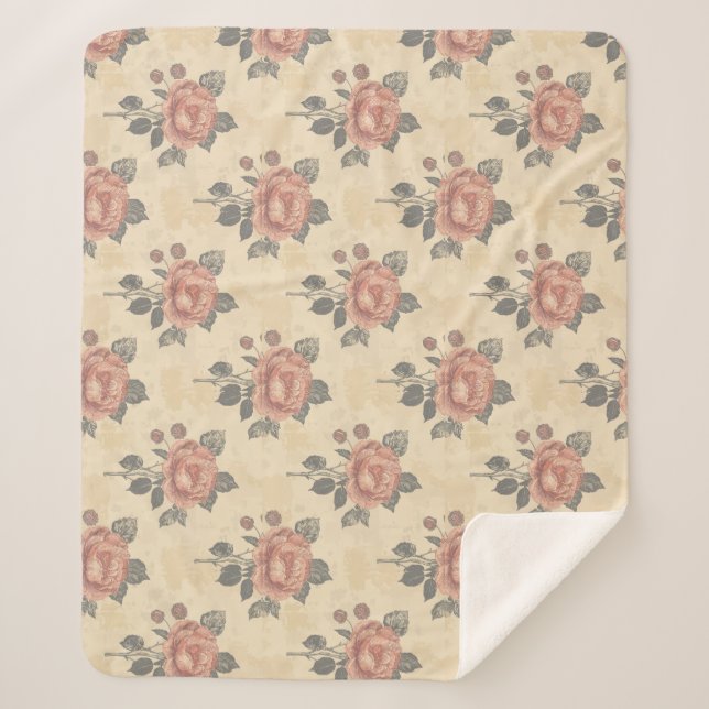 Cobertor Sherpa The essence of blooming grace pattern (Frente)