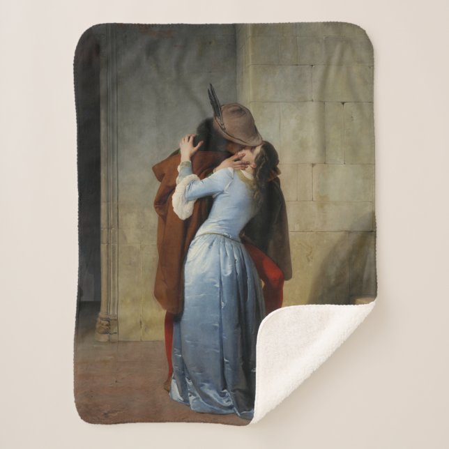 Cobertor Sherpa The Kiss (por Francesco Hayez) (Frente)