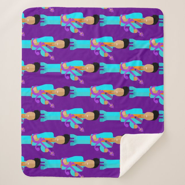 Cobertor Sherpa The Purple Pixie – Patterned Sherpa Blanket (Frente)