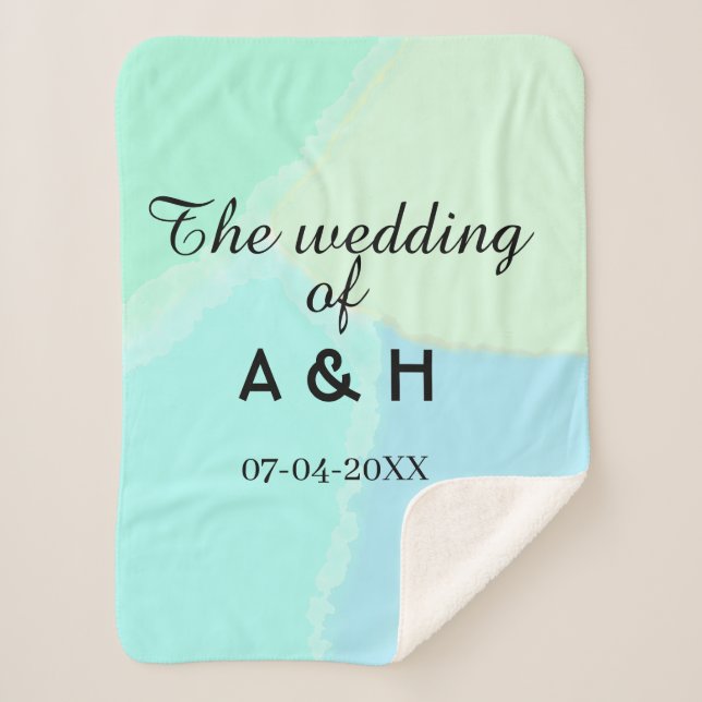 Cobertor Sherpa The wedding of add couple name initial letter date (Frente)