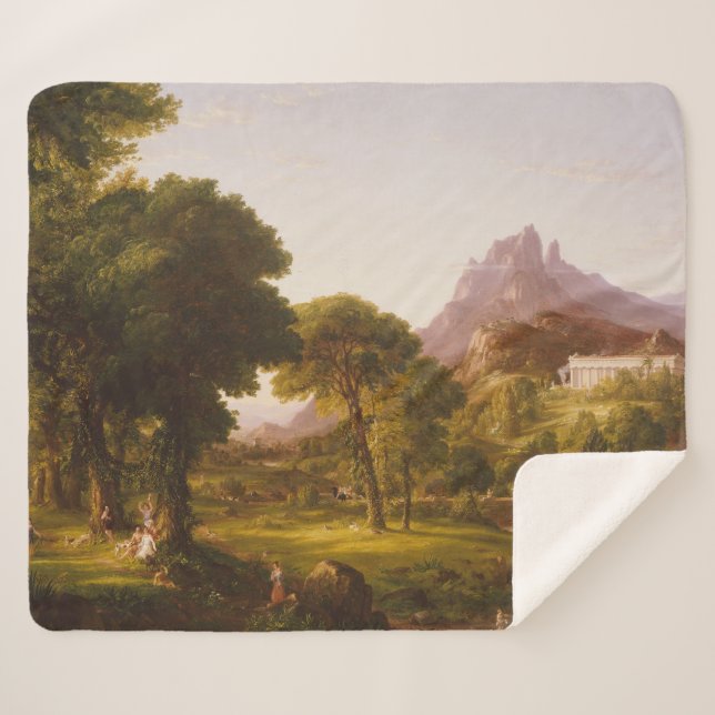 Cobertor Sherpa Thomas Cole Dream of Arcadia (Frente (Horizontal))