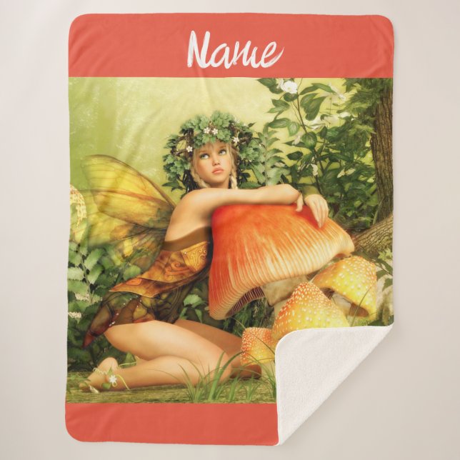 Cobertor Sherpa Thunder_Cove da fada do Cogumelo (Frente)