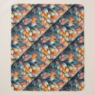 Cobertor Sherpa Thunder_Cove de Folhas Multicoloridas